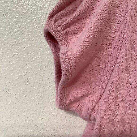 Announcements Coquette Cottagecore Feminine Pink Sequin Milkmaid Blouse Large - Picture 8 of 12